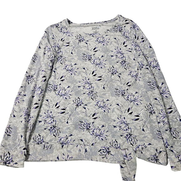 Croft And Barrow Womens Top Multi-Color Size Medium Rayon Blend Pullover Floral - Picture 1 of 12